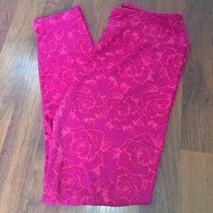 Pink Rose OS LuLaRoe Leggings